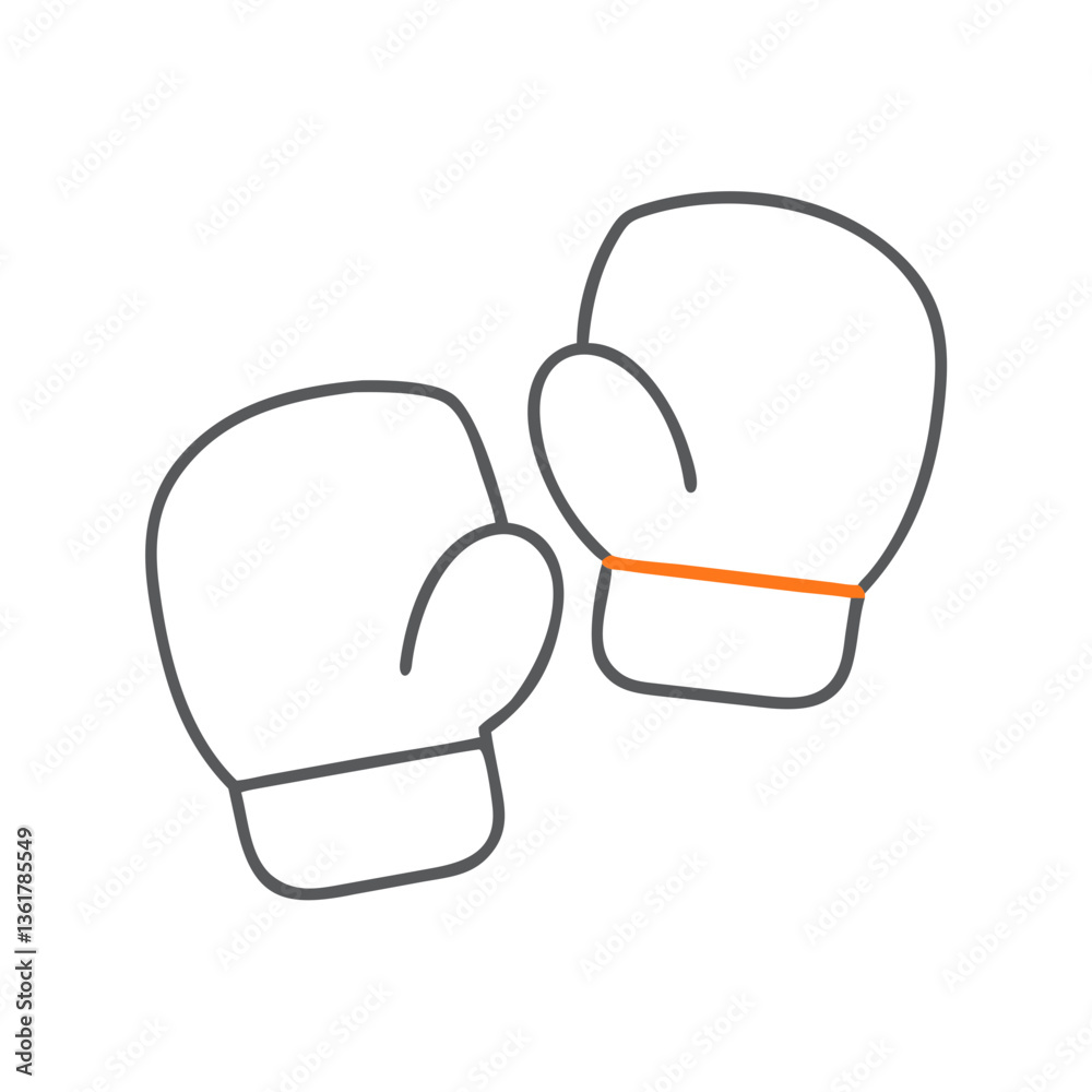 Illustration of two boxing gloves, representing the spirit of competition and sportsmanship, an essential symbol for fitness, training sessions, and martial arts events. Illustration of two boxing gloves, representing the spirit of competition and sportsmanship, an essential symbol for fitness, training sessions, and martial arts events.