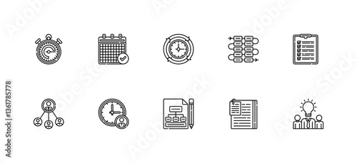 Organization Icons Collection Line Style Vector Illustration Design Element