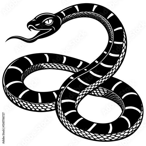 black and white copperhead snake