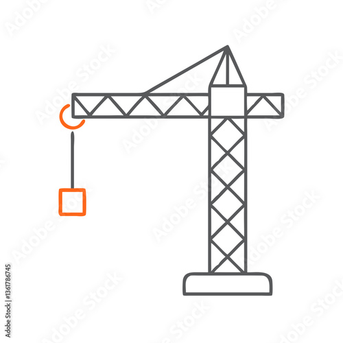 A construction crane lifting a block, showcasing the engineering innovation in urban development, featuring modern architecture in a bustling city environment, representing progress and construction.