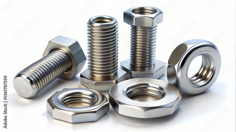 Bolts and Nuts Close-Up. Bolts and Nuts Close-Up.