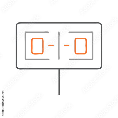 A minimalist, artistic depiction of a scorecard with empty boxes, symbolizing potential outcomes, competition, and decision-making, suitable for sports events or game planning.