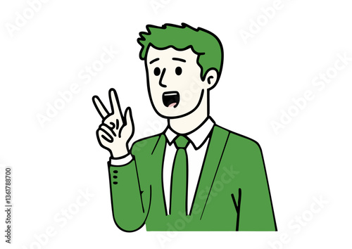 Vector illustration of a man and woman in business attire having a sudden idea