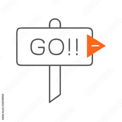 A vibrant directional sign displaying the word "GO!!" in bold letters, symbolizing motivation and encouragement, perfect for inspiring action and adventure in diverse settings.