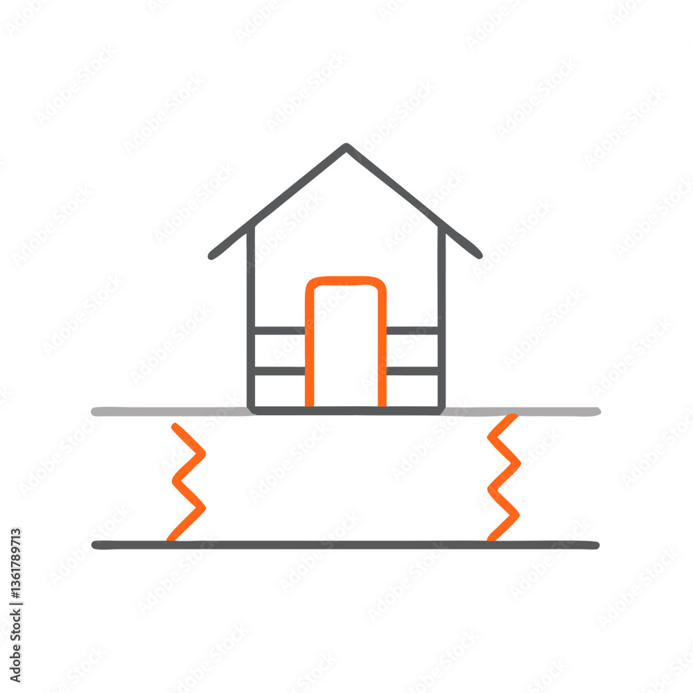 Minimalist house outline with abstract wave pattern, representing housing development, modern architecture design, logo concepts for real estate businesses, and visual branding solutions.