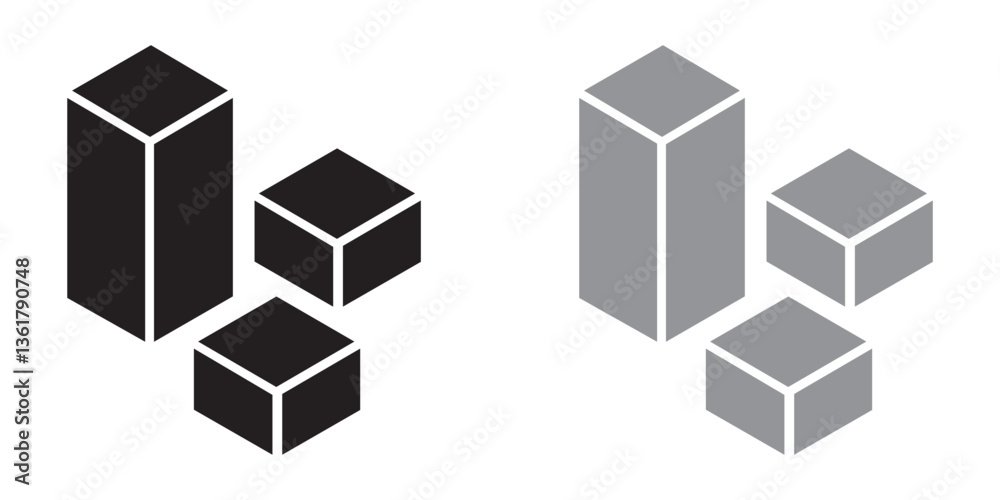 Cube icon Simple thin outline Cube icon Simple thin outline