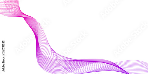 Abstract modern  pink lines background, , dynamic sound wave isolated on white background, design of websites and landing pages.	
