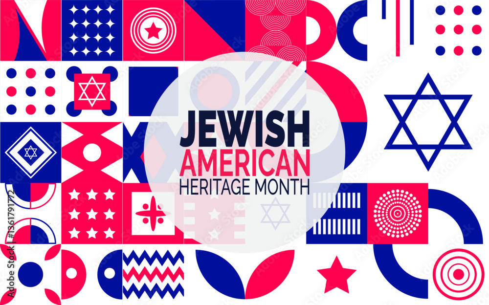 Obraz premium May is Jewish American Heritage Month. Holiday concept. suitable for placard, Background Template, Greeting Card, Poster design, with text inscription, Classic Social Media Post. Vector illustration 