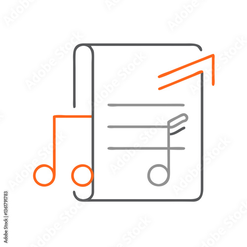 A musical sheet with notes and symbols, representing the art of music composition, creative expression, inspiration for musicians, and symbolic of harmony and rhythm in a modern design.
