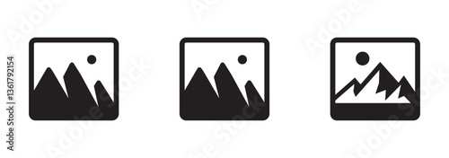 Gallery icon Symbol collection thin outline set