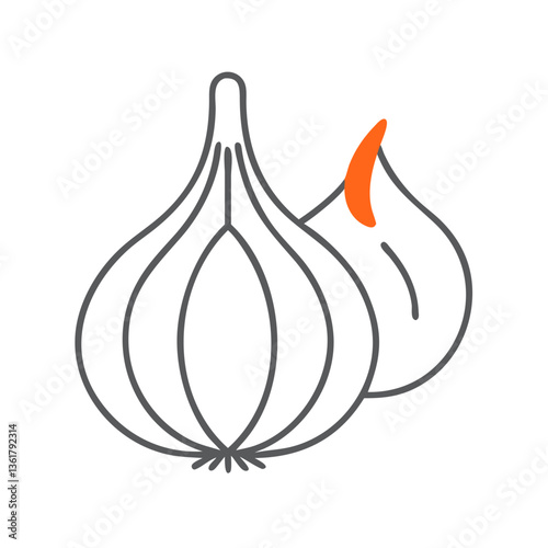 Vector illustration of fresh garlic bulbs, showcasing healthy cooking concepts, culinary uses of garlic, nature's flavors in food, organic produce for flavorful dishes and nutrition.