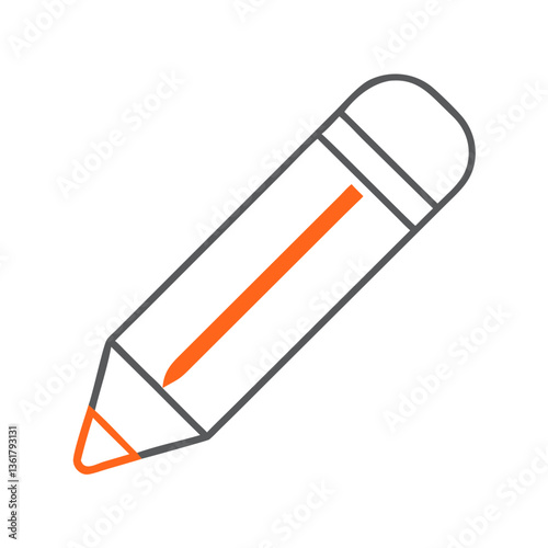A vibrant colored pencil lying on a flat surface, representing creativity and artistic expression, ideal for graphic design, illustration, and educational purposes.