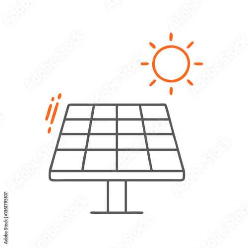 Solar panel mounted on a pole under the sun, symbolizing solar energy, eco technology, and renewable power
