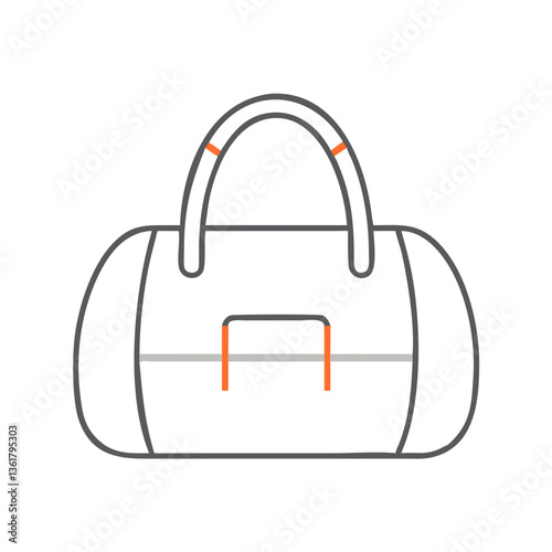 A minimalist gym duffel bag in a simple line art design, showcasing versatility and style, perfect for gym enthusiasts, travel, and active lifestyles.