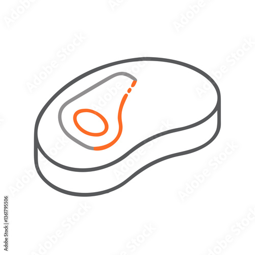 A minimalist design of a medical device with an outline of a kidney, symbolizing health and wellness, perfect for healthcare-related projects and educational materials.