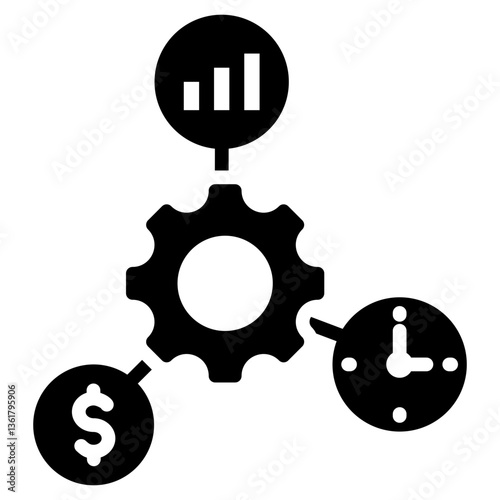 Resource Allocation Icon Black Style