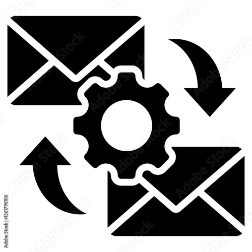 Correspondence Management Icon Black Style