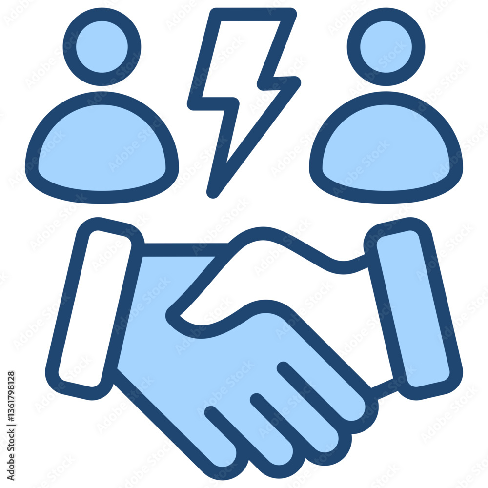 Conflict Resolution Icon Lineal Blue Style Conflict Resolution Icon Lineal Blue Style