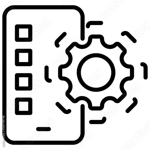 Mobile App Development Icon Lineal Syle