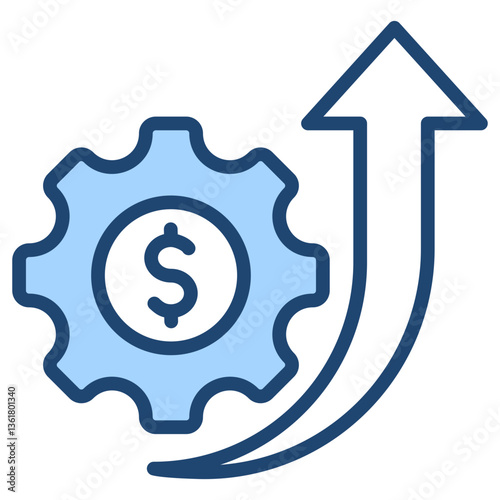 Business Development Icon Lineal Blue Style