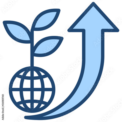 Sustainable Development Icon Lineal Blue Style