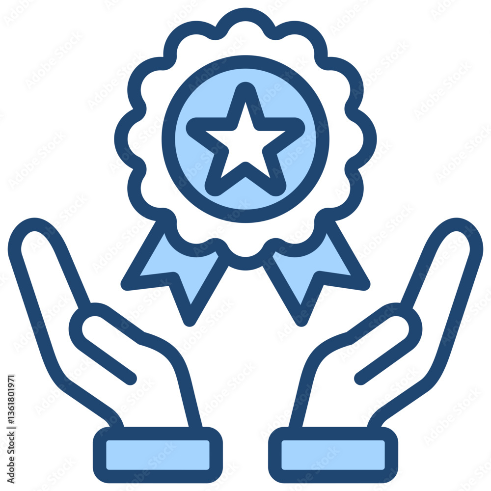 Brand Development Icon Lineal Blue Style Brand Development Icon Lineal Blue Style