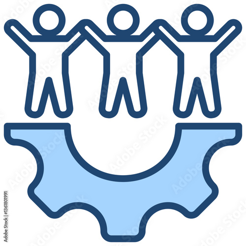 Organizational Capacity Building Icon Lineal Blue Style