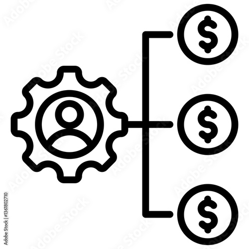 Affiliate Marketing Earning Icon Lineal Syle