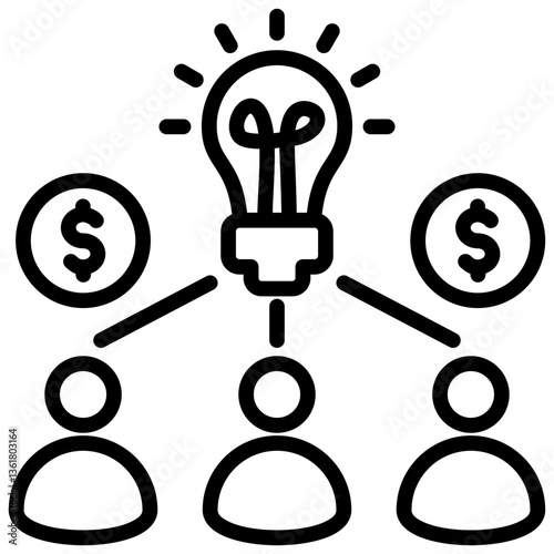 Crowdsourcing Reward Icon Lineal Syle