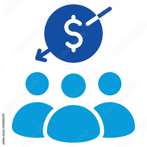 Crowdsource Income Icon Dual Tone Color Style