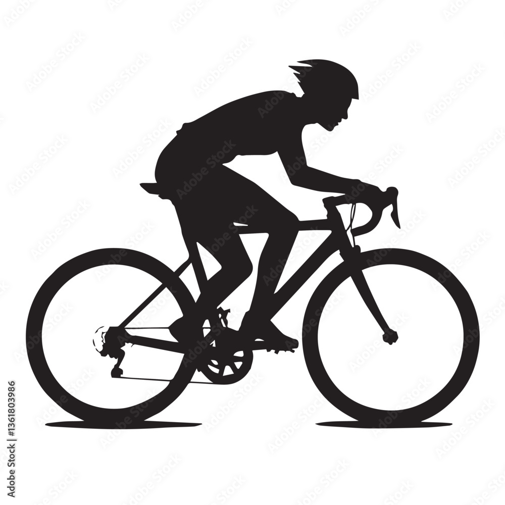 Naklejka premium Racing Speed Bicycle Silhouette 