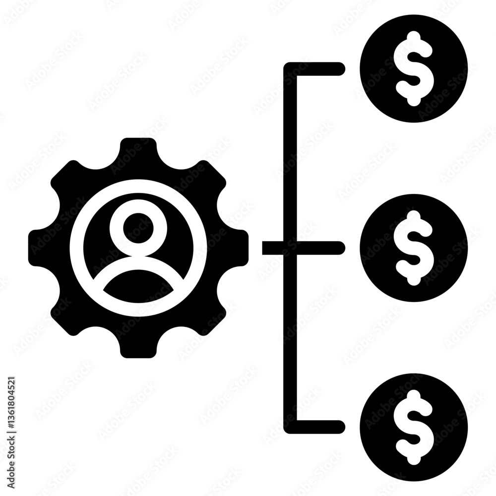 Affiliate Marketing Earning Icon Black Style Affiliate Marketing Earning Icon Black Style