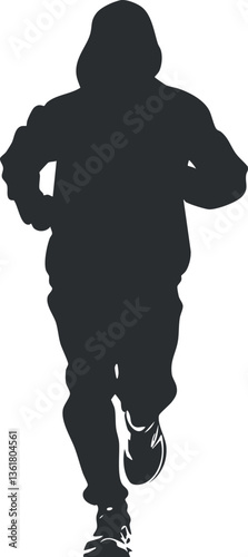 Silhouette of a person jogging, ideal for fitness and exercise themes.