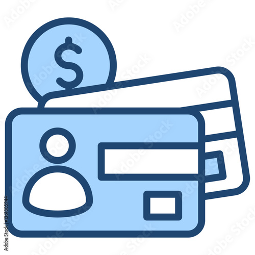 Membership Fee Icon Lineal Blue Style