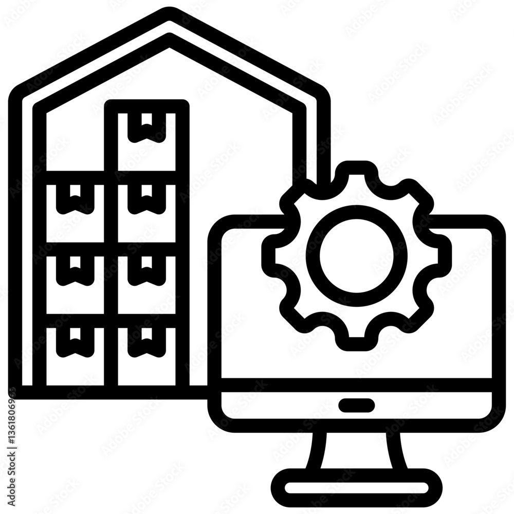 Inventory System Icon Lineal Syle Inventory System Icon Lineal Syle