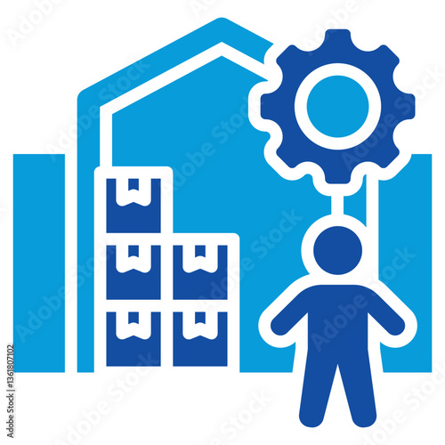 Warehouse Management Icon Dual Tone Color Style