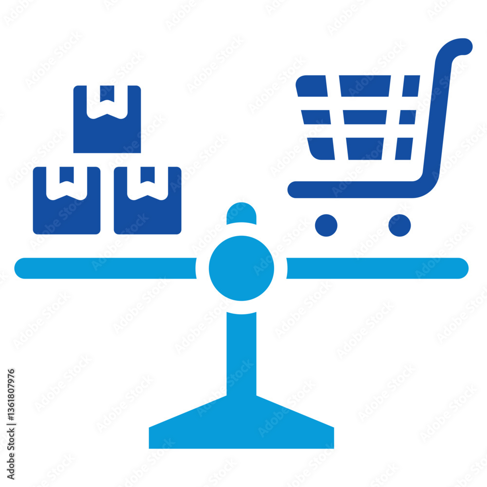 Supply Demand Balancing Icon Dual Tone Color Style Supply Demand Balancing Icon Dual Tone Color Style
