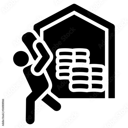 Raw Material Inventory Icon Black Style
