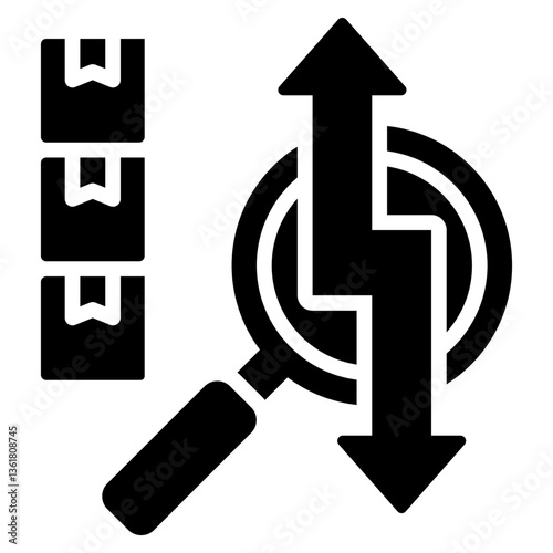 Demand Forecasting Icon Black Style