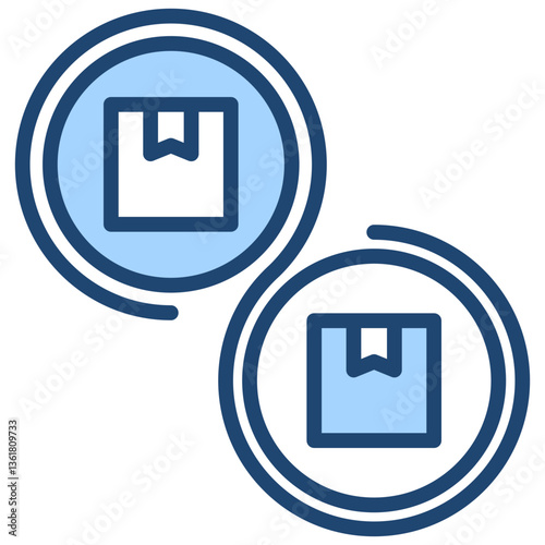 Perpetual Inventory System Icon Lineal Blue Style
