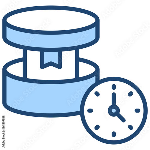 Stock Shelf Life Icon Lineal Blue Style