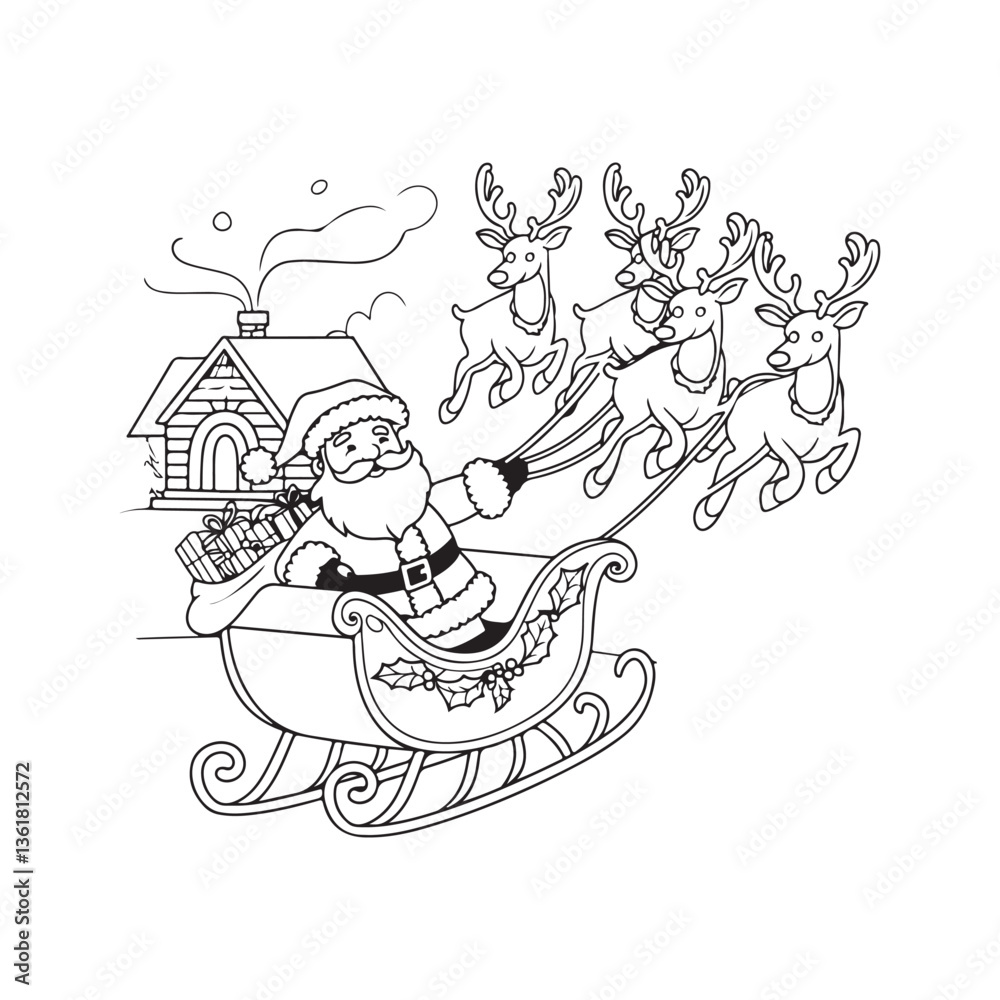 Obraz premium Santa Claus silhouette vector