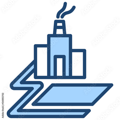 Factory Layout Icon Lineal Blue Style