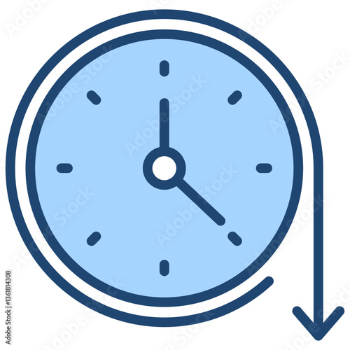 Lead Time Reduction Icon Lineal Blue Style