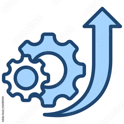 Process Improvement Icon Lineal Blue Style