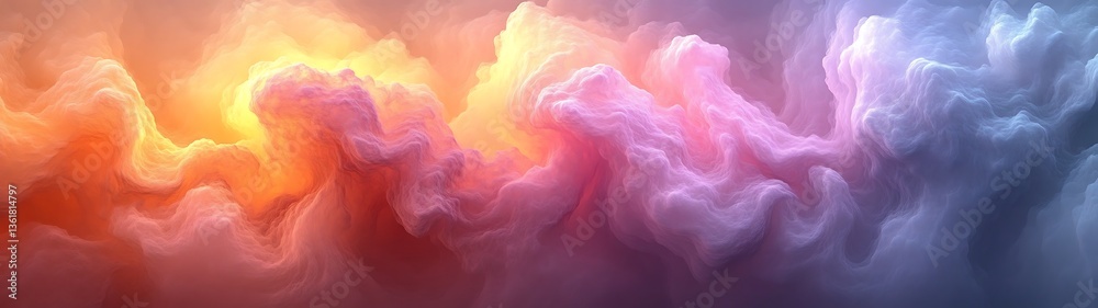 Fototapeta premium Colorful and swirling abstract clouds showing various shades of color
