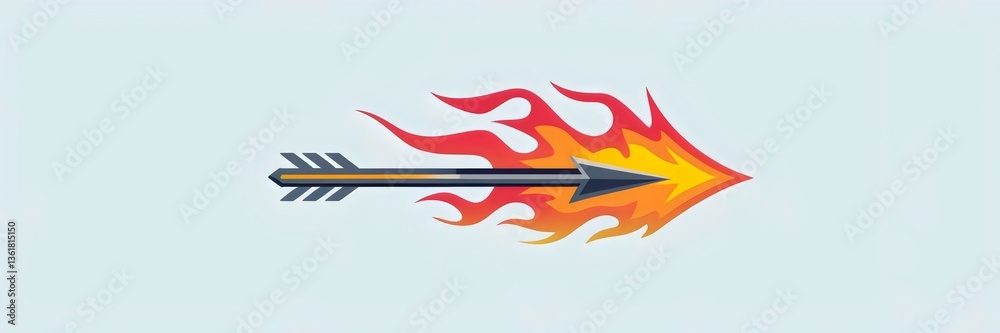 Futuristic flame arrow illustration with red and yellow accents on white background – Suitable for tech branding, motion concepts, or dynamic logo design. Futuristic flame arrow illustration with red and yellow accents on white background – Suitable for tech branding, motion concepts, or dynamic logo design.
