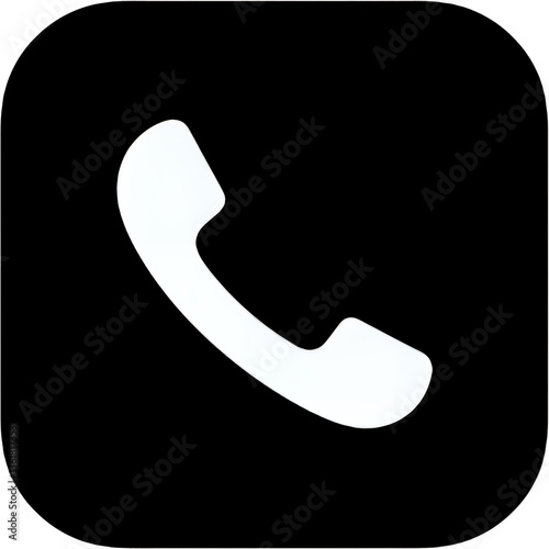 Rounded square with a phone receiver symbol and transparent background