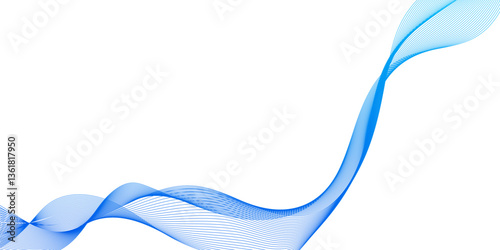 Abstract flowing Waves line in blue abstract modern background with blue wavy line particles, minimal wave with smooth digital wave Pattern, Abstract vector background with blue wavy lines.