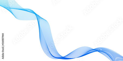 Abstract flowing Waves line in blue abstract modern background with blue wavy line particles, minimal wave with smooth digital wave Pattern, Abstract vector background with blue wavy lines.